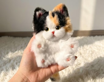 Handmade Calico Cat Mini Plush | Keychain | Bag Charm | Collectible | Pet Keepsake Gifts