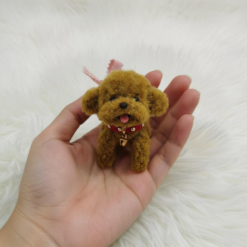 Portachiavi Barboncino Nero | Ciondolo Metallo Doppio Lato | Regalo Amante Cani