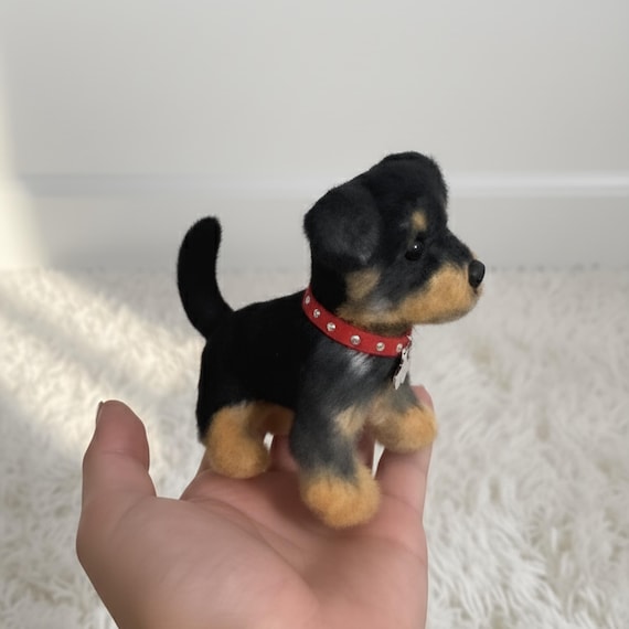 Handmade Rottweiler Dog Mini Plush | Keychain | Bag Charm