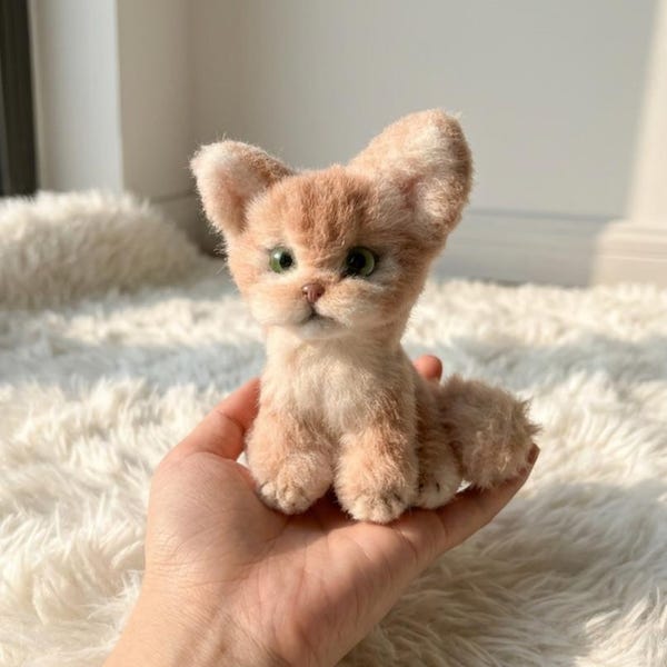 Handgemaakte Abessijnse kat mini pluche | Sleutelhanger | Tasbedel | Verzamelobject | Cadeaus als aandenken voor huisdieren