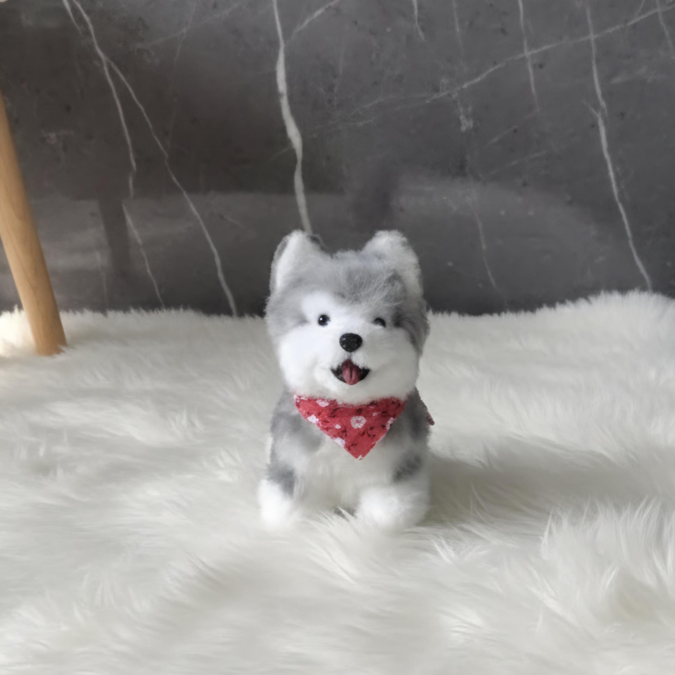 ハンドメイドのアラスカン・マラミュート ミニぬいぐるみ | 犬用