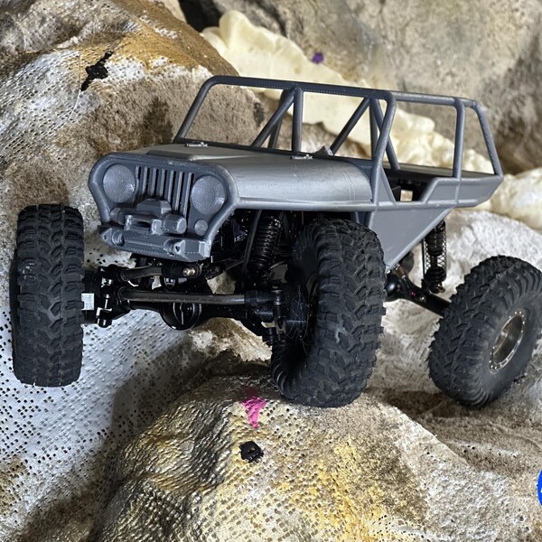 SCX24 CJ Jeep Buggy Body – 1/24 Scale Rock Crawler Shell for Gladiator & Custom Builds