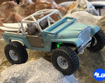 SCX24 CJ8 Scrambler Jeep Rock Crawler Body for JLU/C10 133mm