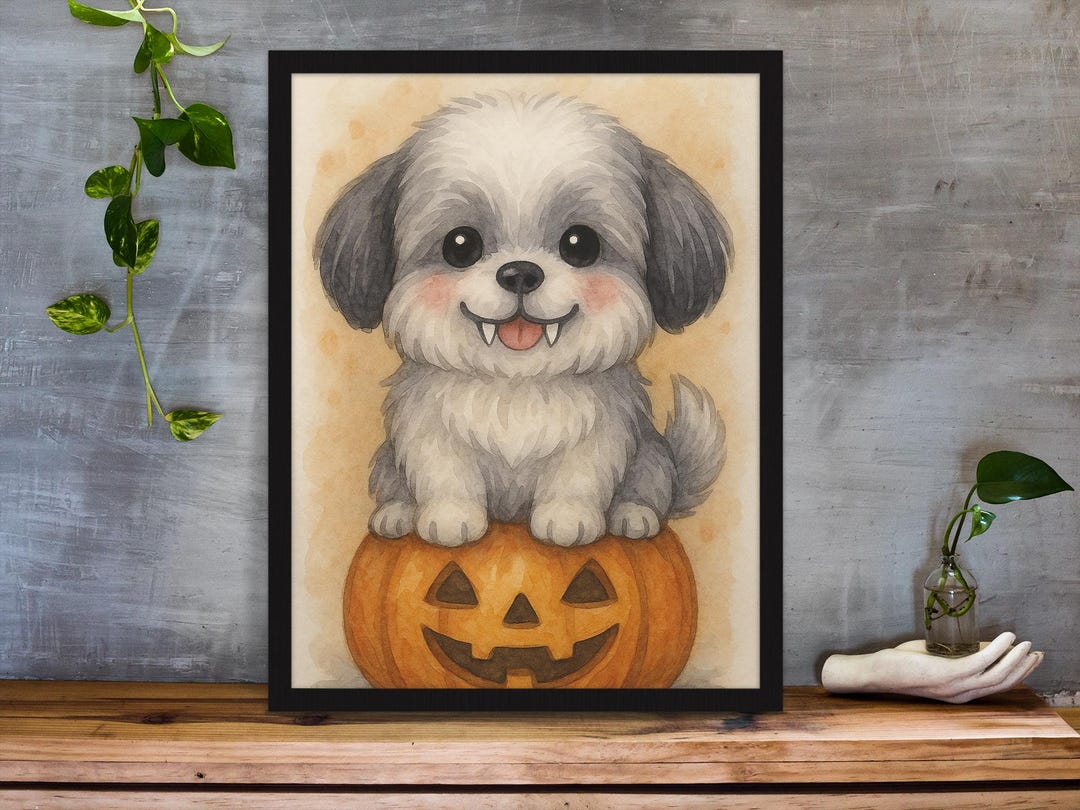Shih Tzu Puppy Monster Digital Download: Halloween Dog Art (6x9 PNG) - Etsy