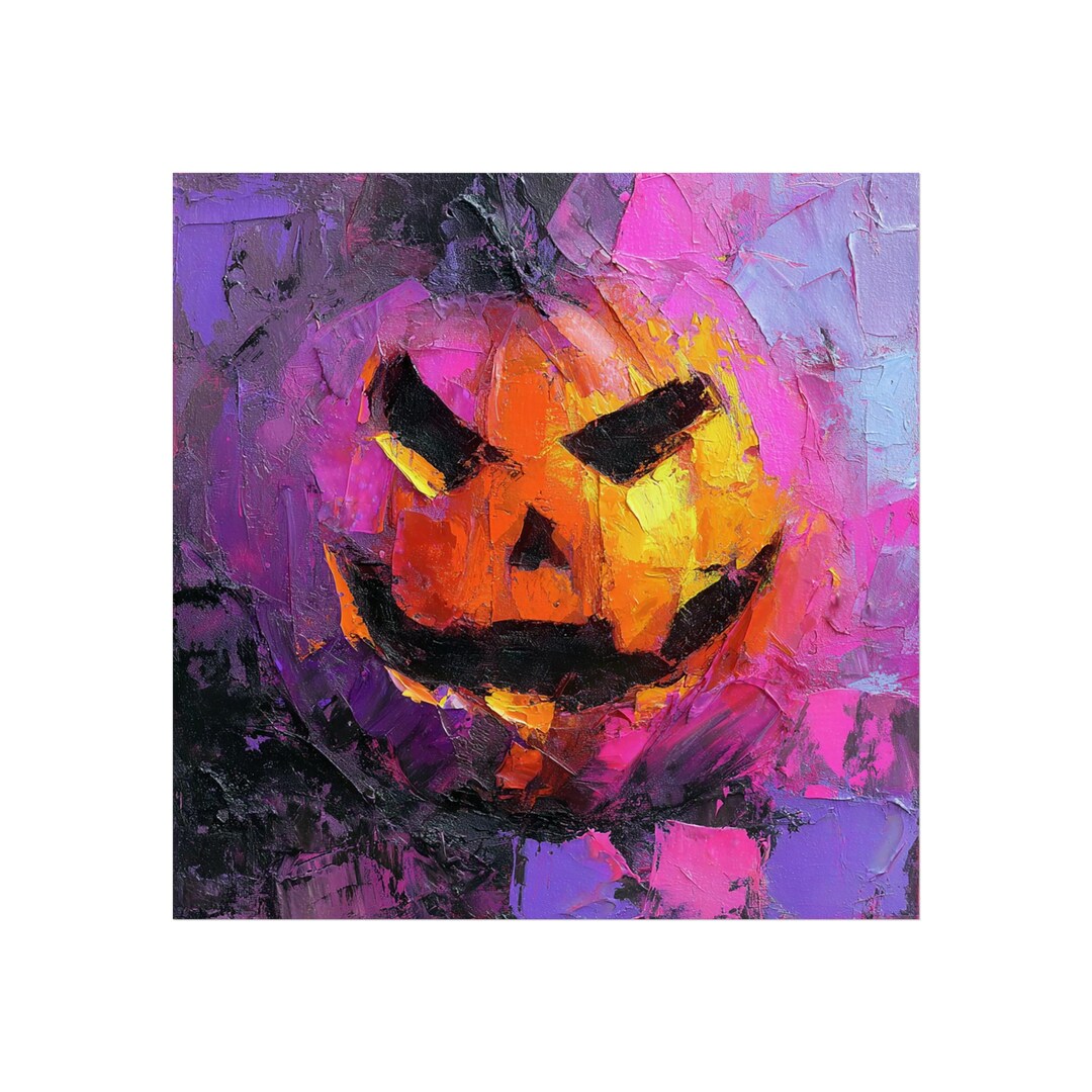 Abstract Halloween Pumpkin Art Print: Spooky Jack O'lantern Poster - Etsy