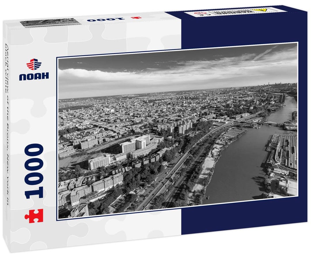 Noah Jigsaw Puzzle Aerial View of the Bronx, New York in Black White ...