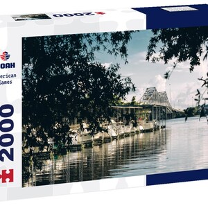 Noah Jigsaw Puzzle Ein schöner Schuss einer Bill Bridge mit Dampfboot über den Tennessee River in Decatur, Alabama 2000pc Puzzle 1000 pieces