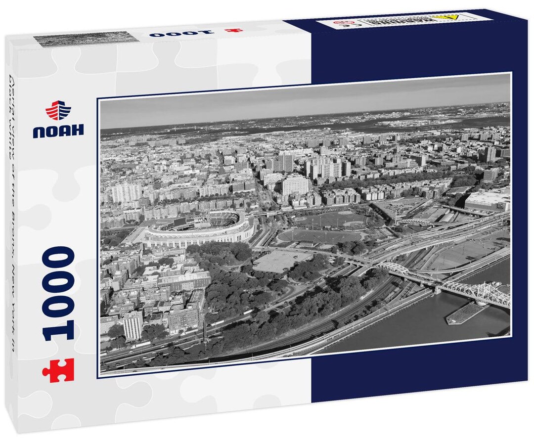Noah Jigsaw Puzzle Aerial View of the Bronx, New York in Black White ...