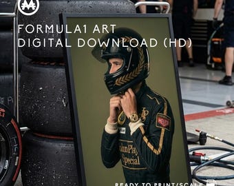 Emerson Fittipaldi F1 Poster | Vintage Lotus Racing Art (Digital Download)
