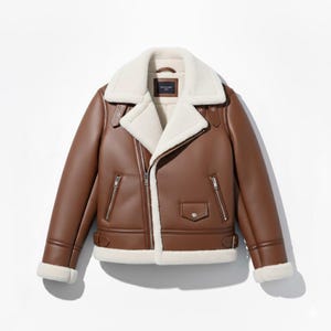 Men’s Brown Shearling Aviator Jacket | Real Leather B3 Bomber Coat | Warm Pilot Flight Sheepskin Jacket