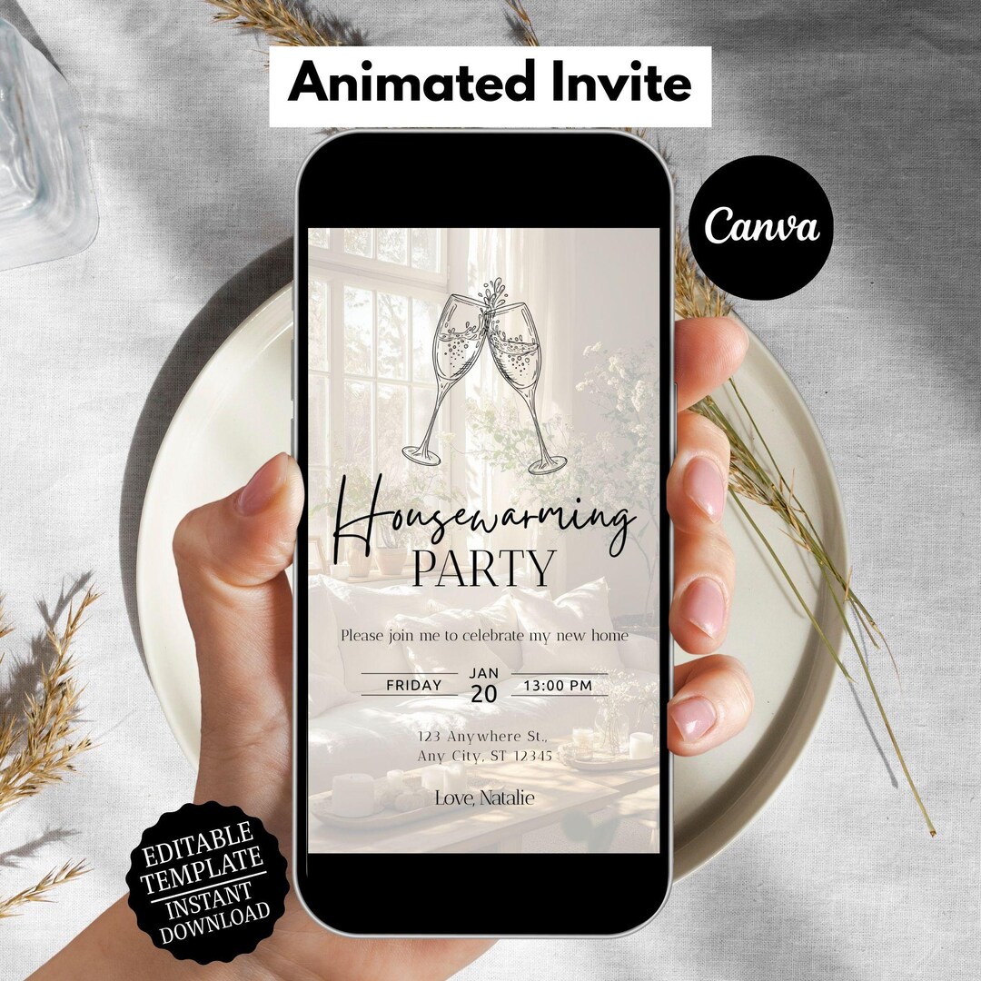 Animated Housewarming Invitation, Digital House Warming Invite, New ...