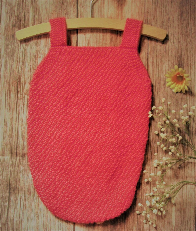 Baby's infants hand knitted soft raspberry pink romper all in one outfit with buttons OOAK diaper cover shorts bodysuit overalls photo prop image 5