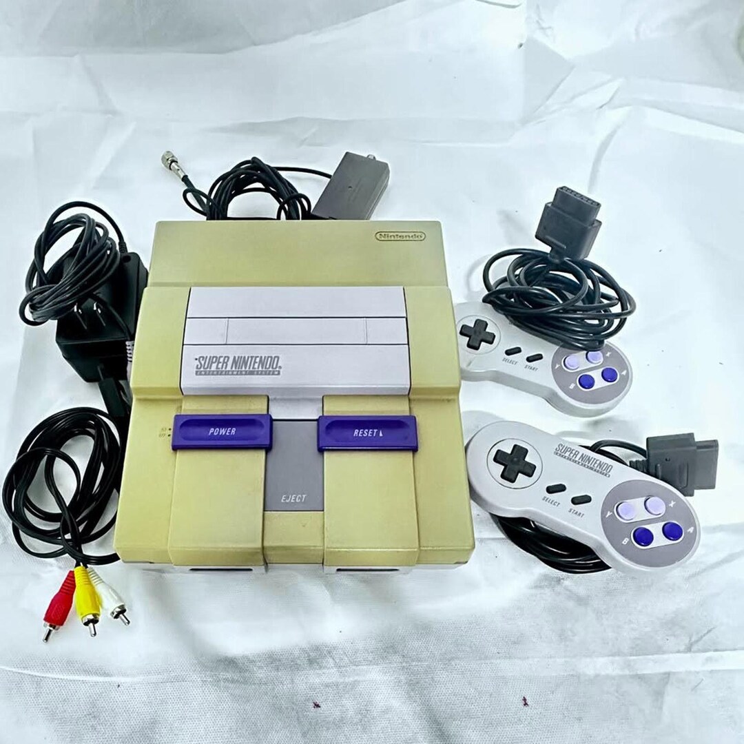 Super Nintendo SNES Console Bundle With 2 Controllers and Cables Tested ...