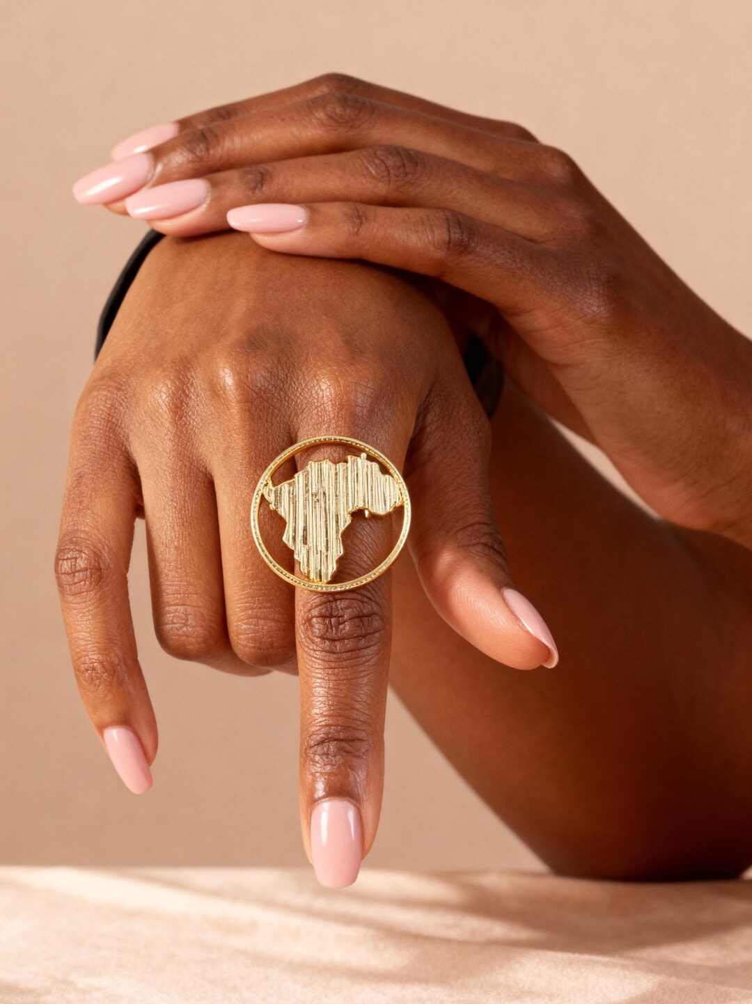 18k Gold Plated Africa Map Ring by Berryredgals • Afrocentric Statement ...