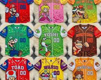 Cartoon Baseball Jersey for Kids – Cartoon Gift For Birthday Shirt,Family Matching, Cartoon Gaming Outfit Gift for Boys Girls, Y2K Jersey
