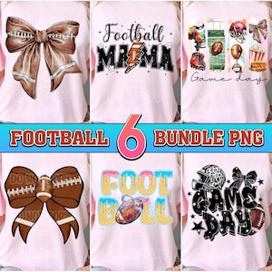 Football PNG Bundle, Football Mama Png, Football Game Day Png, Coquette Bow Football Png, Gift For Mom, Football Lover, Football Team Png