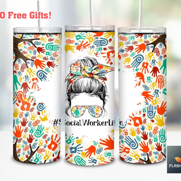 Social Worker Life Tumbler Skinny 20oz Png Tumbler Straight/Tapered Wrap Png Sublimation Digital Instant Download, Social Worker Tumbler