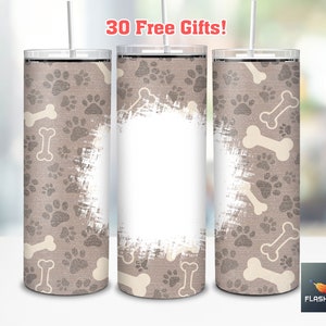 Dog Paw Pattern 20oz Skinny Tumbler Straight/Tapered Png, Dog Lover Tumbler Wrap Png Sublimation, Dog Paw Tumbler Png