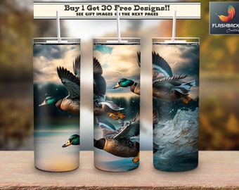 Duck Hunting 20 Oz Skinny Tumbler Png Design, Duck Tumbler Straight & Tapered Wrap Png Sublimation, Duck Hunting Tumbler Wrap Png