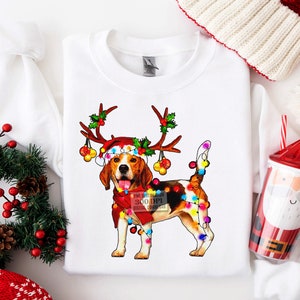 Beagle kerst png-sublimatie, beagle honden T-shirt png-ontwerp, kerst png-sublimatie, digitale download