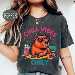 Chill Vibes Only Png, Capybara Summer Png, Cute Capybara Png, Summer Beach Png, Summer Vacation Png, Trendy Capybara Png, Summer Vibes Png