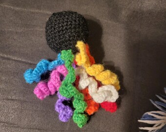 Rainbow crochet jellyfish