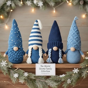The Winter Gnome Family Collection – Crochet Amigurumi Pattern (Digital Download)