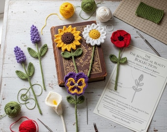 Floral Crochet Bookmark Pattern | Handmade Flower Bookmark (Digital Download)