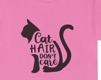 Camiseta de gato / Camiseta con pelo de gato / Camiseta divertida para amantes de los gatos / Envío gratis - Regalo de Navidad / Regalo de cumpleaños / Envío y manejo gratis