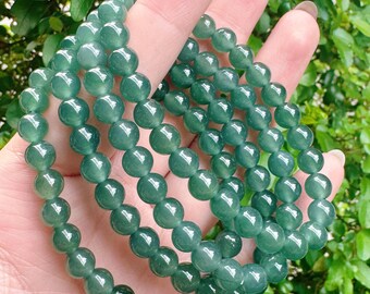 6.8mm Natural Jadeite Grade A Bracelet, Elegant Bracelet, Birthday Gift