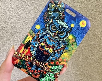 Owl-Themed Card Holder - Wise Creature ID Badge Case - ABS Plastic Card Protector