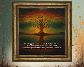 Mystical Tree of Life Print | Transformational Quote Art | Emotional Healing Wall Decor | Digital Download