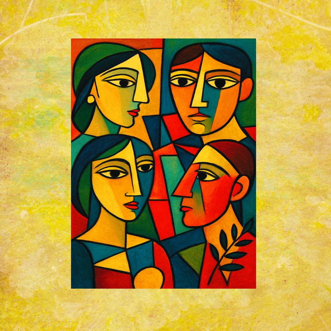 Cubist People Picasso Style Group Portrait Print – Abstract Cubist People – Modern ...