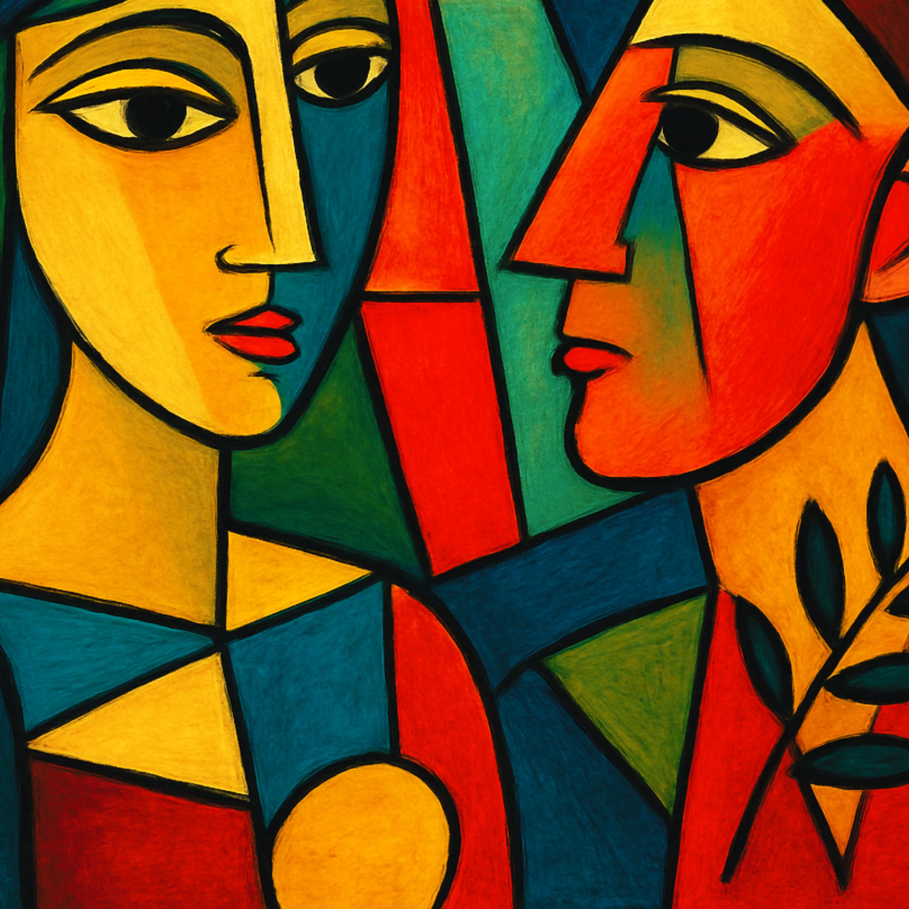 Picasso Style Group Portrait Print – Abstract Cubist People – Modern ...
