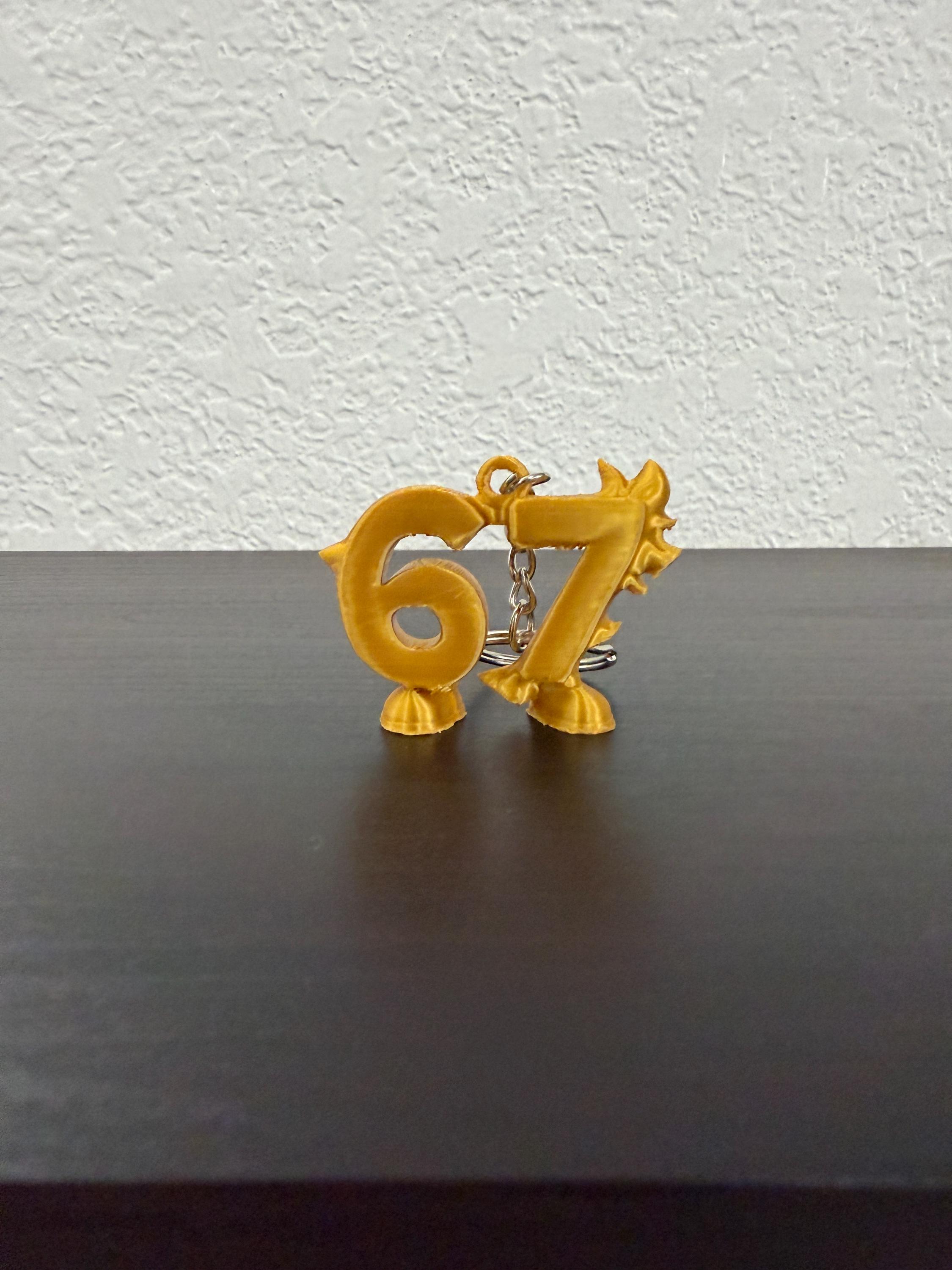 Number 67 Keychain Figurine Accessory - Etsy