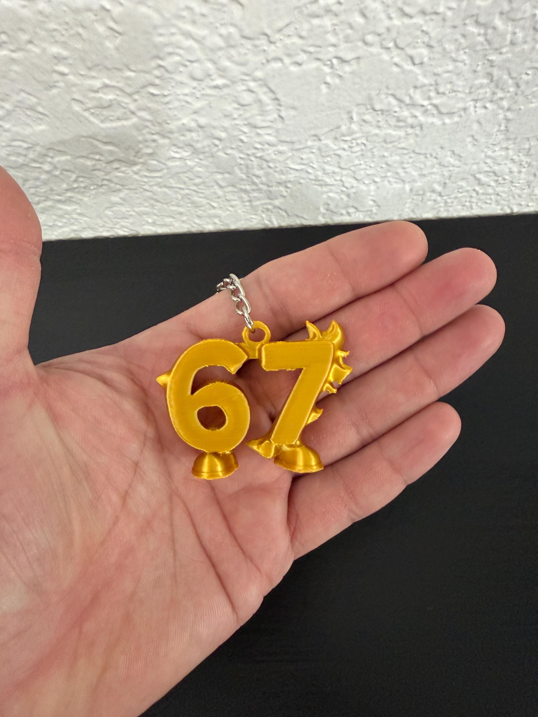 Number 67 Keychain Figurine Accessory - Etsy
