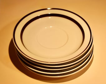Juego de 5 platillos Orbit de gres marrón – Fabricados en Japón, gres de los años 70, platos de vajilla de 6 pulgadas de estilo moderno de mediados de siglo
