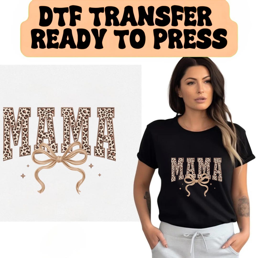 DTF Transfer Print | Mama Leopard Design Ready to Press - Etsy