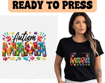 DTF Transfer Print | Autism Mama Design Ready To Press