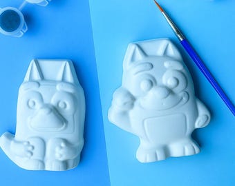 Blue Puppy Kids Paint Kit - Cartoon Dog Party Favor - DIY Birthday Activity Kit