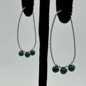 Malachite Hoop Earrings
