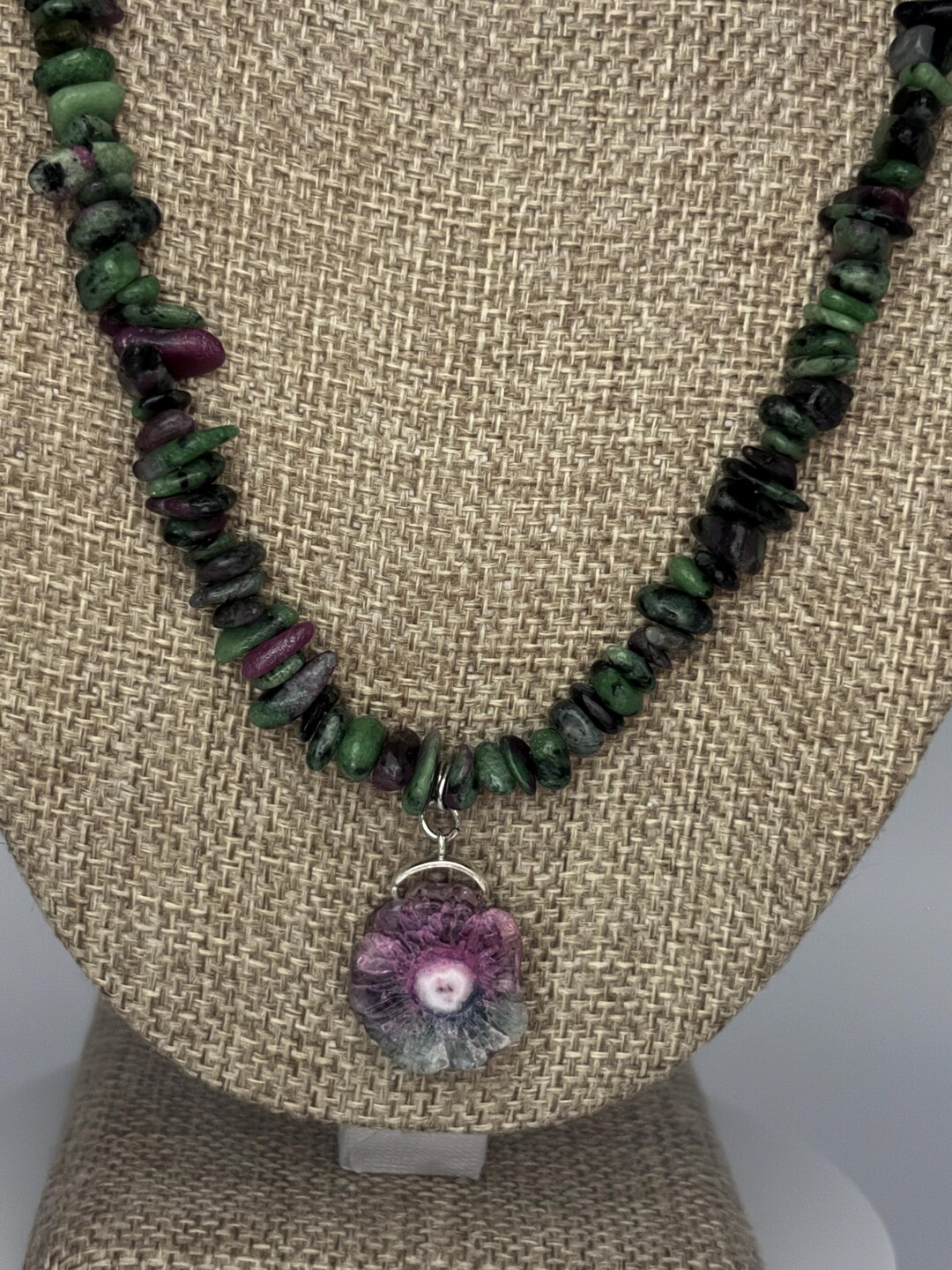 Solar Ruby Solar Quartz With Ruby in Zoisite Necklace - Etsy