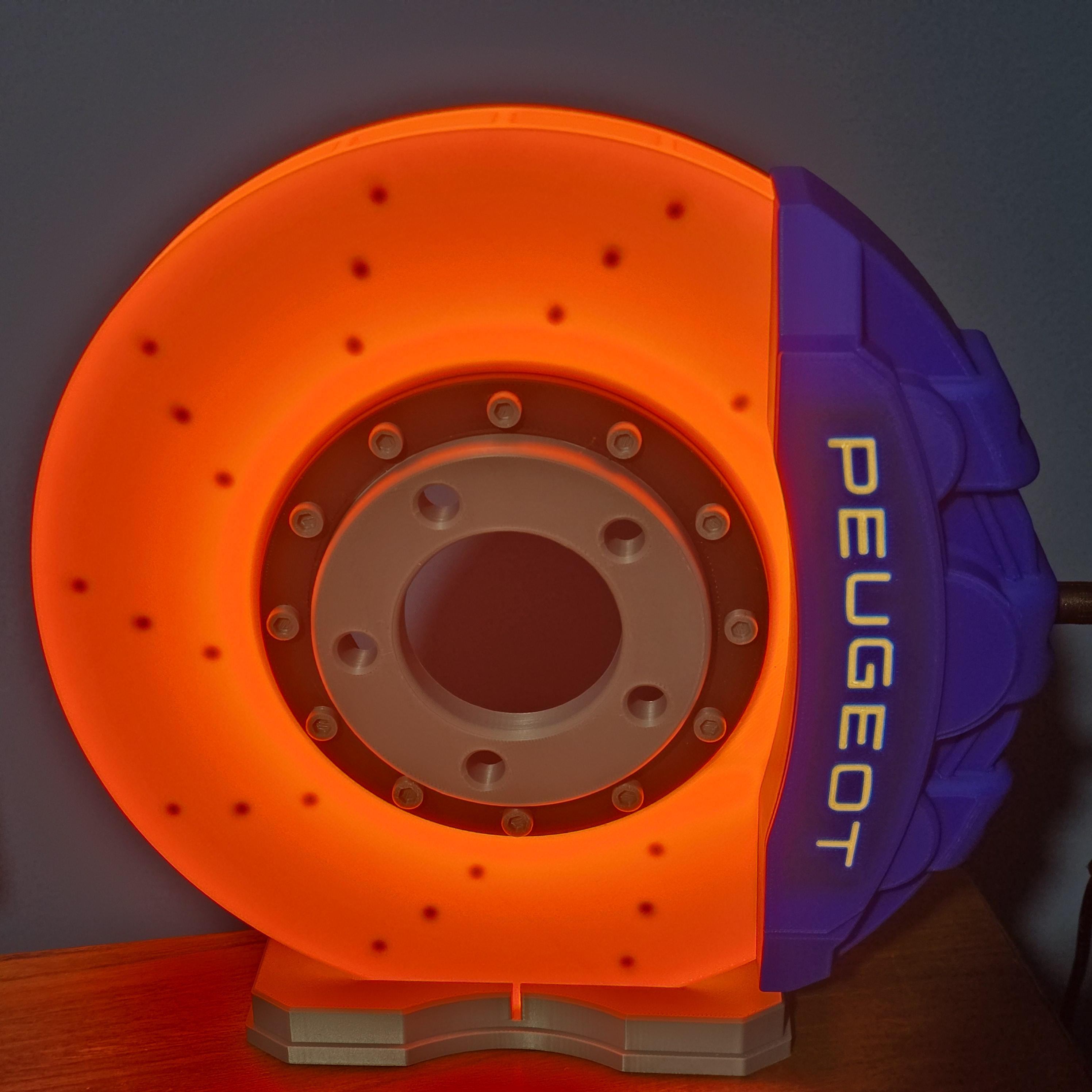 Lampe LED Décorative Disque De Frein - Effet Disque Chauffé Rouge/orange - Style BMW, Audi RS, Mercedes AMG - Alimentation USB - Cadeau Pour Passionné Auto - 11