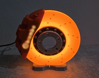 Glowing Brake Disc brembo LED Lamp Car Lover Gift 3D Print