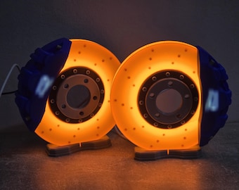 22cm Glowing Brake Disc LED Lamp Car Lover Gift 3D Print