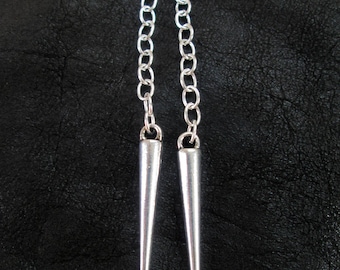 Silver spike earrings, affordable modern minimalist earrings