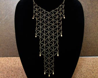 Moderne statement geometrische slabketting in antiek brons