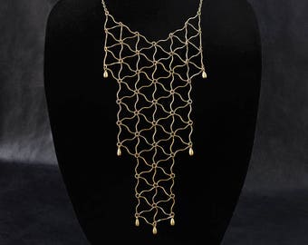 Geometrische slabketting, bronskleurige moderne statementketting