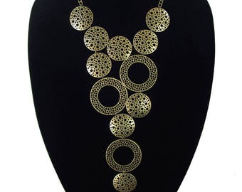 Statement bib necklace, modern geometric necklace