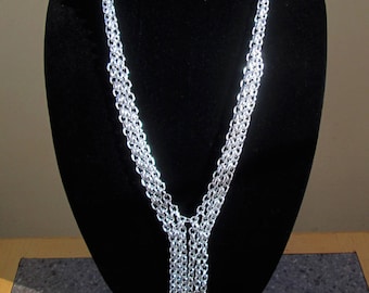 Große Lariat Halskette, Statement Chainmail Quaste Sautoir Halskette